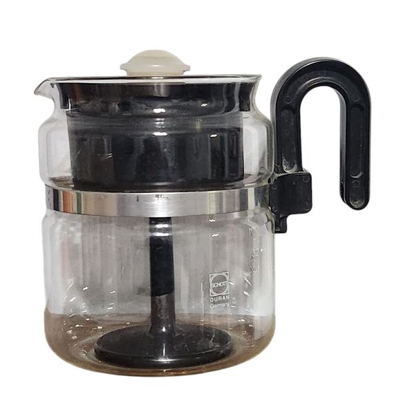 Schott Duran Glass Cafe Brew Stovetop Coffee Percolator 8 Cup Germany - Picture 1 of 8